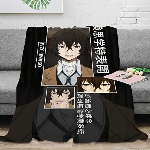 Bungou Stray Dogs Dazai Osamu Anime 3D-Digitaldruck Flanell Ultraweiche Micro-Fleece-Decke Pflegeleicht von YuZong