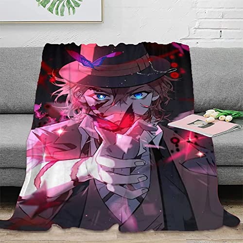 Bungou Stray Dogs Nakahara Chuuya Anime 3D-Digitaldruck Flanell Ultraweiche Micro-Fleece-Decke Pflegeleicht von YuZong