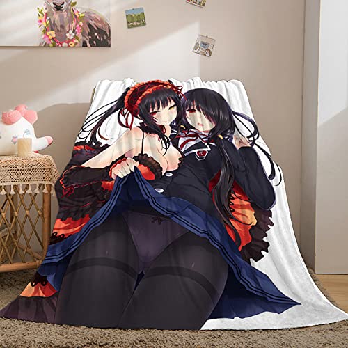 DATE A LIVE Tokisaki Kurumi Anime Flanell 3D Digital gedruckte Decke Bettwäsche Fit Office Home von YuZong