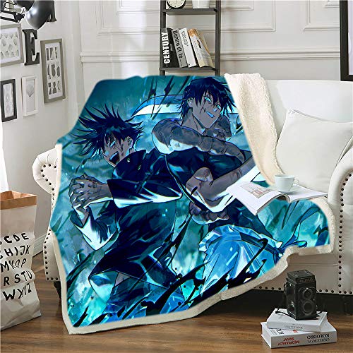 Jujutsu Kaisen Fushiguro Megumi Anime Flanell 3D Digital gedruckte Decke Bettwäsche Fit Office Home von YuZong