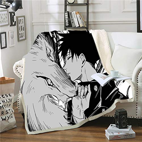 Jujutsu Kaisen Fushiguro Megumi Anime Flanell 3D Digital gedruckte Decke Bettwäsche Fit Office Home von YuZong