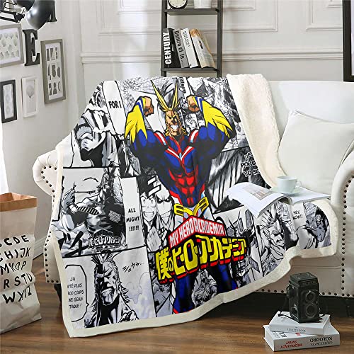 My Hero Academia All Might Anime 3D gedruckte weiche leichte Reise flauschige Flanell Nickerchen Decke Idee Geschenk Plüsch Haus Dekorationen von YuZong