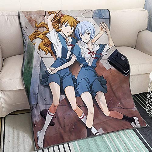 NEON GENESIS EVANGELION/EVA-Ayanami Rei/Asuka Langley Soryu Anime 3D-Digitaldruck Flanell Ultraweiche Micro-Fleece-Decke Pflegeleicht von YuZong
