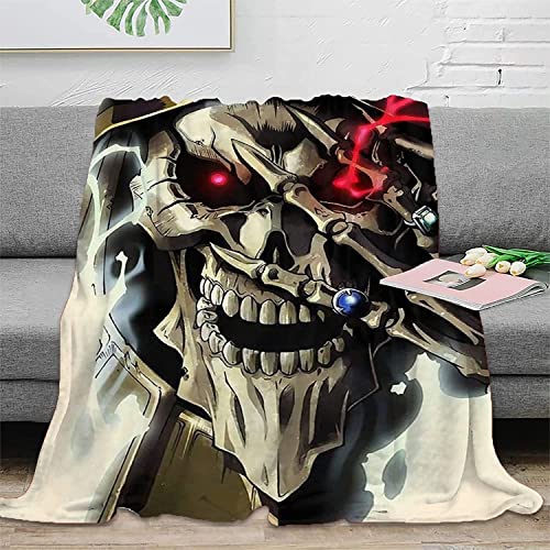 Overlord Ainz Ooal Gown-Porträt Anime 3D-Digitaldruck Flanell Ultraweiche Micro-Fleece-Decke Pflegeleicht von YuZong