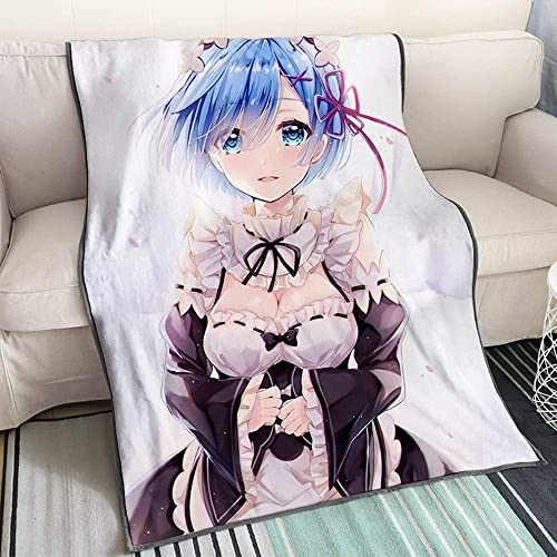 Re:Life in a different world from zero Rem/Ram Anime 3D-Digitaldruck Flanell Ultraweiche Micro-Fleece-Decke Pflegeleicht von YuZong