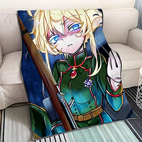 Saga Of Tanya The Evil Tanya Degurechaff Anime 3D-Digitaldruck Flanell Ultraweiche Micro-Fleece-Decke Pflegeleicht von YuZong