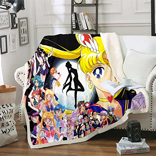 Sailor Moon Anime Flanell 3D Digital gedruckte Decke Bettwäsche Fit Office Home von YuZong