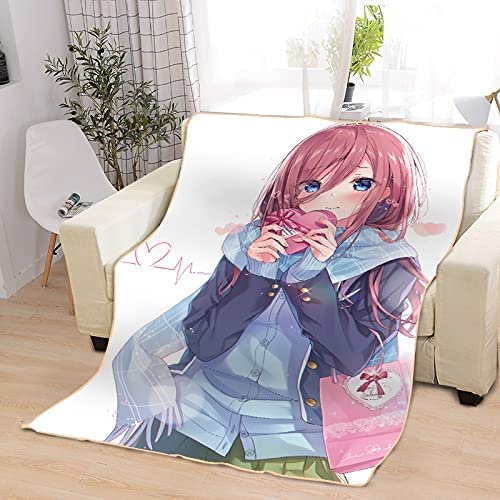 The Quintessential Quintuplets Nakano Miku - Süßes Mädchen Anime 3D-Digitaldruck Flanell Ultraweiche Micro-Fleece-Decke Pflegeleicht von YuZong