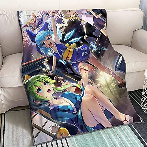 Touhou Project Viele Charaktere Anime 3D-Digitaldruck Flanell Ultraweiche Micro-Fleece-Decke Pflegeleicht von YuZong