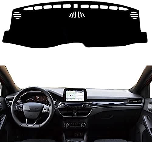 YuZong Auto Armaturenbrett Abdeckung Matte Für Ford Focus MK4 2019 2020(LHD),Dashmat Pad Anti-Rutsch Dashboard Cover Trim Zubehör,A-Black Edge von YuZong