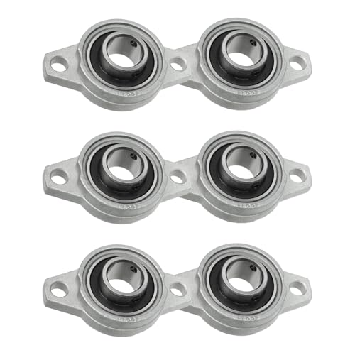 6 Stücke KFL002 Stehlager, Flanschlager 15mm Welle, Rhombische Selbstausrichtend Flanschlager Horizontale Zinklegierung Kugellager Lagerblock Durchmesser für Achse Welle Maschine 3D Drucker 0.59’’ von Yuaaoh