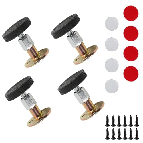 Verstellbare Möbelfüße, 4 Stück 27-64 mm Verstellbare Füße, Möbelfüße Höhenverstellbar, Verstellbarer Gerätefüße, Feststellschrauben oder selbstklebend, Verstellbare Füße für Möbel oder Geräte von Yuaiosn