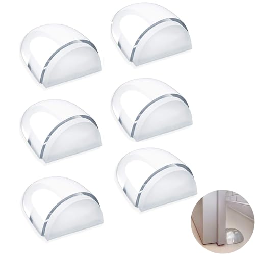 Yuaiosn 6er Türstopper Boden Selbstklebend Set, Transparent, Türpuffer Boden Wandpuffer Zum Schutz Von Wand und Möbel Bodentürstopper für alle Hartböden geeignet von Yuaiosn