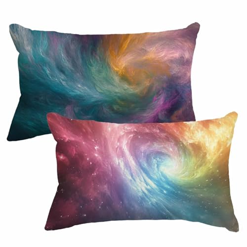 Kissen Abstrakt Kissenbezuge 40x60 cm 2er Set Kissenbezug Wolke Deko Pillow Kleines Kissen Leinen Zierkissen Rechteck Cushion Cover für Garten Sofa Wohnzimmer Schlafzimmer Bett Herbst Dekor 2m-203 von Yuammgxi