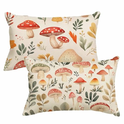 Kissenbezug 40x70 cm Beige Kissen 2er Set Sofakissen Leinen Kissenbezug Pilz Dekokissen Doppelseitiger Gedruckte Kissenhüllen für Outdoor Garten Couch Bett Patio Auto Herbst Dekor Geschenke 2m-382 Kissenbezug 40x70 cm Beige Kissen 2er Set Sofakissen Leinen Kissenbezug Pilz Dekokissen Doppelseitiger Gedruckte Kissenhüllen für Outdoor Garten Couch Bett Patio Auto Herbst Dekor Geschenke 2m-382 von Yuammgxi