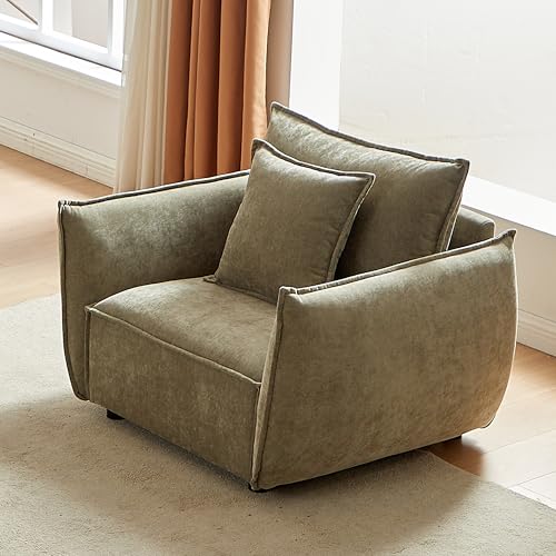 YuanDesign MH Minimalistisches Sofa, Wohnzimmer, gepolsterter Sessel, Schlafzimmer, modernes Wohnzimmer-Sofa für Büro, Wohnzimmer, 111,8 cm von YuanDesign