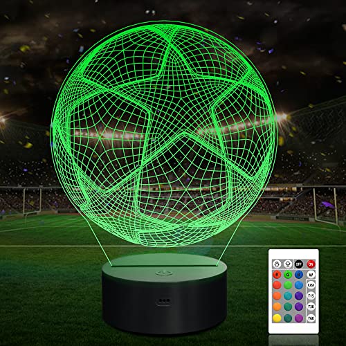 YuanDian Fußball-Nachtlicht, Fußball 16 Farbwechsel einstellbarer Fernbedienung und Timer Weihnachtsgeburtstagsgeschenke für Jungen und Mädchen von YuanDian