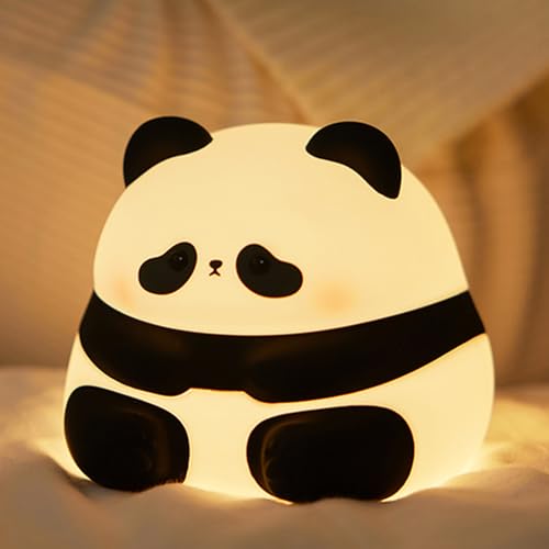 YuanDian Panda Nachtlicht, niedliche Kinderzimmer Lampe, tragbare USB wiederaufladbare Tier Silikon Touch Control Lampe mit Timing-Funktion, für Baby Kinder Erwachsene von YuanDian