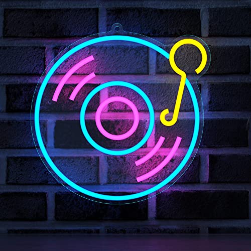 YuanDian Record Neon Schild, Musik LED Neon Lichter für Live Musik Zimmer Wanddekoration, Geschenkideen für Jungen Tonstudio Neffe Männer Teenager Sohn Enkel von YuanDian