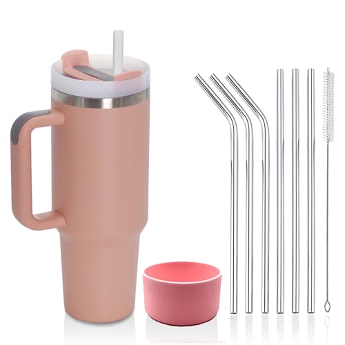 YuanDiann 850ml/30oz Doppelwandiger Edelstahl Vakuum Isolierbecher mit Griff & Deckel Kaffeebecher to Go Trinkbecher Becher Reisebecher Autobecher mit Strohhalm & Silikonabdeckung Sakura Rosa YuanDiann 850ml/30oz Doppelwandiger Edelstahl Vakuum Isolierbecher mit Griff & Deckel Kaffeebecher to Go Trinkbecher Becher Reisebecher Autobecher mit Strohhalm & Silikonabdeckung Sakura Rosa von YuanDiann