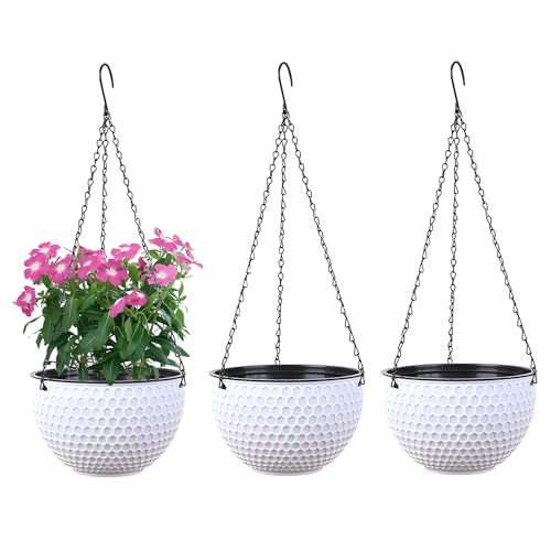 YuanDiann Hängende Blumentöpfe 3er Set, Selbstbewässerung Hängepflanztöpfe mit Wasserspeicher & Ablaufloch Bienenwabe Blumenampel mit Rostfrei Ketten für Innen Außen Decken Balkone Deko YuanDiann Hängende Blumentöpfe 3er Set, Selbstbewässerung Hängepflanztöpfe mit Wasserspeicher & Ablaufloch Bienenwabe Blumenampel mit Rostfrei Ketten für Innen Außen Decken Balkone Deko von YuanDiann