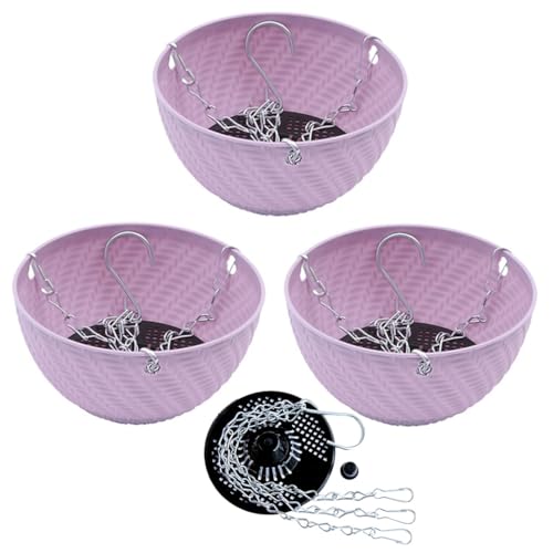YuanDiann Hängende Klein Blumentöpfe 3er Set, 15cm Durchmesser Selbstbewässerung Hängepflanztöpfe mit Wasserspeicher Blumenampel mit Rostfrei Ketten für Innen Außen Garten Deko 2# Lila 3 Pack 15 cm YuanDiann Hängende Klein Blumentöpfe 3er Set, 15cm Durchmesser Selbstbewässerung Hängepflanztöpfe mit Wasserspeicher Blumenampel mit Rostfrei Ketten für Innen Außen Garten Deko 2# Lila 3 Pack 15 cm von YuanDiann