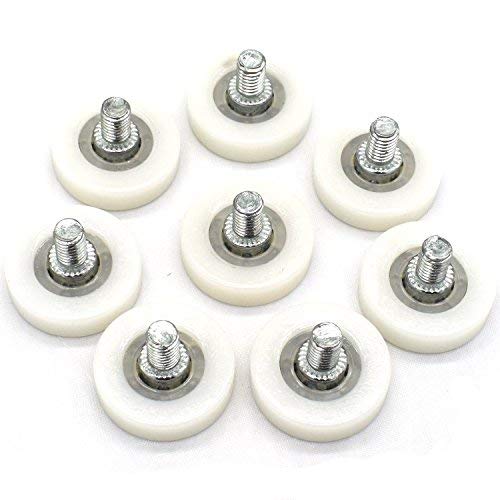 6 mm x 25 mm x 7 mm Umlenkrolle mit Schraubenkunststofflagerrad für Druckerschublade oder Kassenlade oder Kühlschränke, kleines Gummirad von YUANQIAN