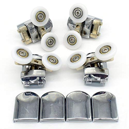 Set mit 4 Rollen für Duschtüren, 25 mm Raddurchmesser, oben und unten, Ersatzteile (25Mm - 4 Stück) von YUANQIAN