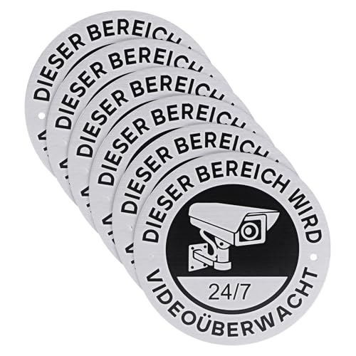 6 x Schild Videoüberwachung Privatgrundstück, Achtung Videoüberwacht Schild Kameraüberwachung Selbstklebend, Dieser Bereich Wird Vdeoüberwacht Schild für Innen Außen Kamera Schild überwachung 6 x Schild Videoüberwachung Privatgrundstück, Achtung Videoüberwacht Schild Kameraüberwachung Selbstklebend, Dieser Bereich Wird Vdeoüberwacht Schild für Innen Außen Kamera Schild überwachung von YuanbaoTt