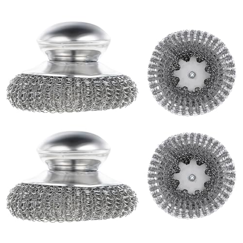 Yuanchu 2 Stück Stahlwolle Schrubber,Scheuerschwämme aus rostfreiem Stahl mit Griff Stahlwolle Schwamm Metallschwamm zum Reinigen von Geschirr Gusseisen Suppentöpfe Pfannen Grills Yuanchu 2 Stück Stahlwolle Schrubber,Scheuerschwämme aus rostfreiem Stahl mit Griff Stahlwolle Schwamm Metallschwamm zum Reinigen von Geschirr Gusseisen Suppentöpfe Pfannen Grills von Yuanchu