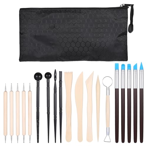 Yuanchu 20Stk Modelierwerkzeug,Töpferwerkzeug Set Keramik Ton Werkzeug Polymer Clay Sculpting Tools Pottery modelierwerkzeugset für Anfänger Töpfer Künstler Modellbau Schnitzarbeiten Kerzen von Yuanchu