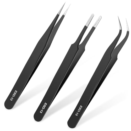 Yuanchu 3 Stück ESD Edelstahl Präzisions Pinzette,Professionell Antistatisch Pinzette ESD-Sicherheit Edelstahl Pinzettenset für Computer Elektronische Reparaturen Schmuck Labor Präzisionsarbeit Yuanchu 3 Stück ESD Edelstahl Präzisions Pinzette,Professionell Antistatisch Pinzette ESD-Sicherheit Edelstahl Pinzettenset für Computer Elektronische Reparaturen Schmuck Labor Präzisionsarbeit von Yuanchu