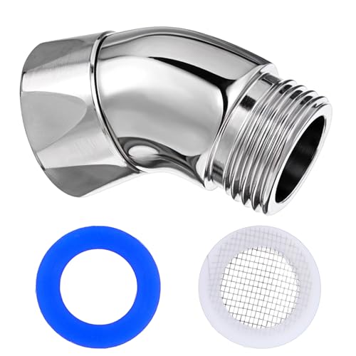 Yuanchu Handbrause Adapter 135 Grad, 1/2 zoll Duschschläuche Adapter Regendusche Duschkopf Adapter Gelenkstück Duschkopf Verlängerung Winkelstück für Handbrausen und Wandbrausen von Yuanchu