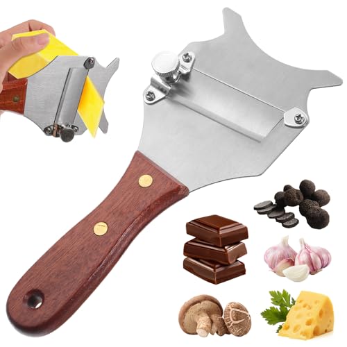Yuanchu Trüffelhobel, Profi Käsehobel Trüffelreibe Edelstahl Verstellbarer Gourmethobel Käseschneider mit Holzgriff Käsemesser Trüffel Reibe Zum Schneiden Von Schokolade für Zuhause Küche Restaurant von Yuanchu