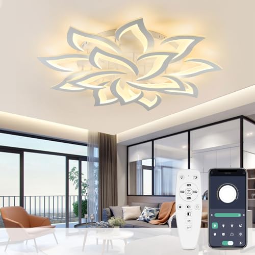 LED Ceiling Light Dimmable Living Room Lamp with Remote Control Colour Changing Bedroom Ceiling Light Modern Ceiling Lighting Chandelier Lamp Dimming 14 heads/Ø100cm/39.3in von Yuanfenghua