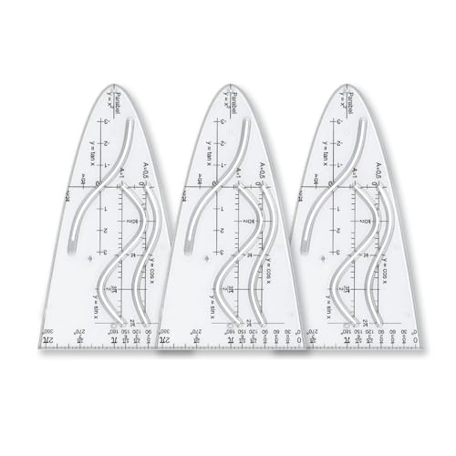 Yuannee Parabelschablone Mathe,3 PCS Parabelschablone Schablone Einheitsparabel Mit Sinus Kosinus Kurvenschablone Parabel Zeichenschablone Multifunktionales Normalparabel Schablone für Studenten Büro von Yuannee
