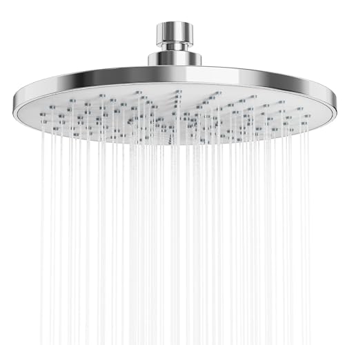 Ø225mm Duschkopf Regendusche Brausekopf Dusche Regenduschkopf Selbstreinigende Wassersparender Kopfbrause Groß Einbauduschköpfe Runder Überkopfbrause Chrom von Yuanny