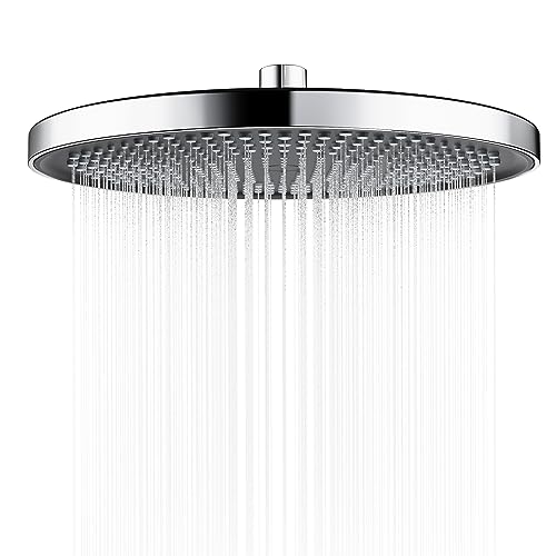 Regenduschkopf, YUANNY 10 Zoll Duschkopf Regendusche Wassersparend Universal-Kopfbrause mit Anti-Kalk-Düsen Brausekopf, Runder Großer Duschkopf Ø 26 cm，Stable ABS Chrom von Yuanny