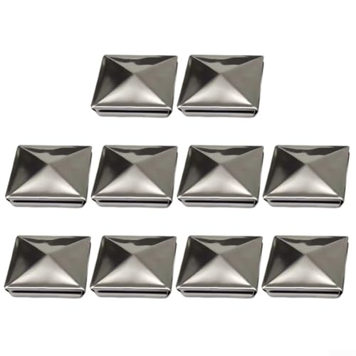10 Edelstahl-Pyramidenabdeckungen, passend für 80 mm/100 mm Außendurchmesser, zuverlässige Haltbarkeit für Decks und Zäune (100 x 100 mm) von Yuanpgky