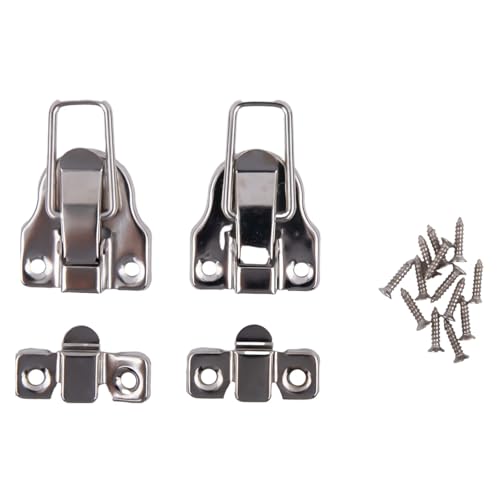 2 x Knebelverschluss für Schmuck, Truhe, Koffer, Koffer mit Vintage-Hardware-Stil (Silber) von Yuanpgky