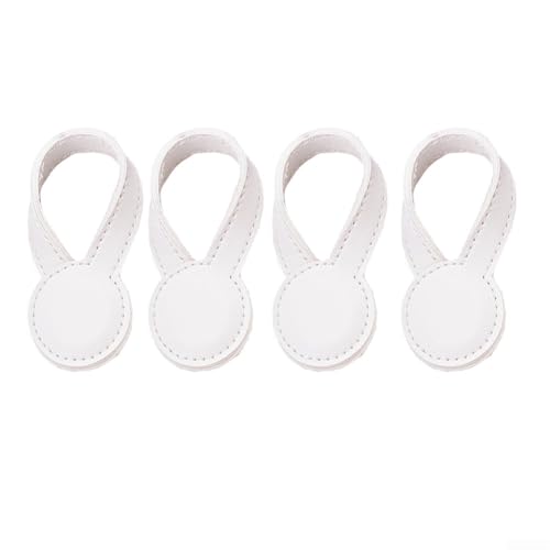 4 Stück magnetische Handtuchhalter Lederklammern für Zuhause Aufbewahrung und Stoffanpassung, starkes Magnet-Design (weiß) von Yuanpgky