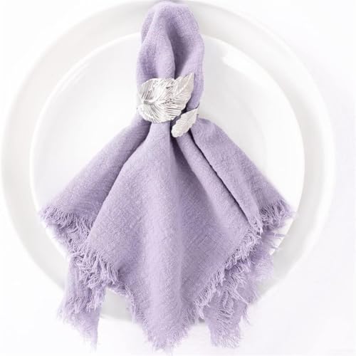 6 Baumwollservietten für Hochzeiten und den täglichen Gebrauch verbessern Ihr Tischerlebnis (lila) von Yuanpgky