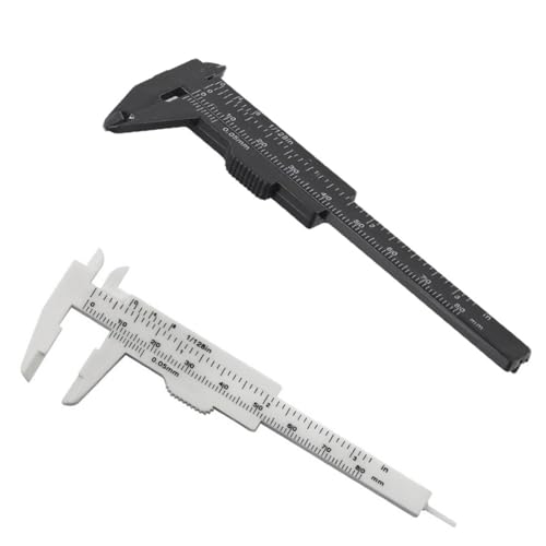 80 mm Mini-Schieblehre aus Kunststoff, Messwerkzeug, Lineal, Mikrometer, tragbar, Präzisionsmessung, 2 Stück, Schwarz / Weiß 80 mm Mini-Schieblehre aus Kunststoff, Messwerkzeug, Lineal, Mikrometer, tragbar, Präzisionsmessung, 2 Stück, Schwarz / Weiß von Yuanpgky