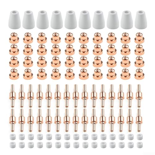 85-teiliges Plasmaschneid-Verbrauchsmaterial-Set mit Wirbelringen, Spitzen, Elektroden, Schutzschalen für Taschenlampe, kompatibel mit CT-312 CUT-40D CT416 Super160 85-teiliges Plasmaschneid-Verbrauchsmaterial-Set mit Wirbelringen, Spitzen, Elektroden, Schutzschalen für Taschenlampe, kompatibel mit CT-312 CUT-40D CT416 Super160 von Yuanpgky