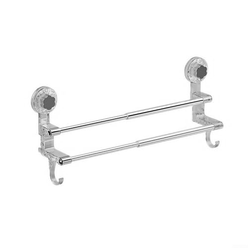 Abnehmbarer Handtuchhalter mit verstellbarer Länge zum Aufhängen von Handtüchern, keine Schäden an Wänden (transparent) von Yuanpgky