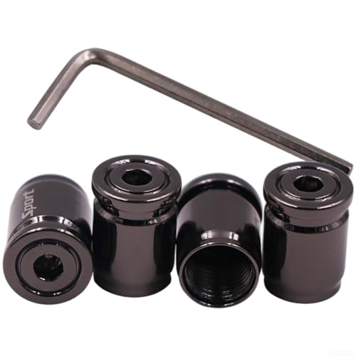 Allgemeine Auto- und Motorrad-Reifenventilkappen mit Anti-Diebstahl-Verriegelungsmechanismus und luftauslaufsicherem EPDM-Dichtungsring-Legierungsmaterial (schwarzes Set) von Yuanpgky