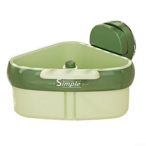 Dreieckiger Abflusskorb für die Küchenspüle, mit strategischen Löchern für effiziente Entwässerung und Lebensmittelreste, einfach auf glatten Oberflächen zu befestigen (grün (1)) von Yuanpgky