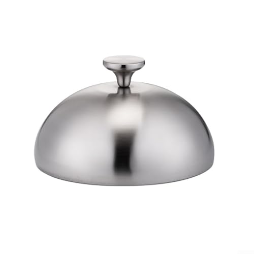 Edelstahl-Kuppel-Teller-Abdeckung, Steakdeckel zum Grillen, Kochen und Lebensmittelschutz, hält Mahlzeiten warm und sicher vor Insekten, für Innen- und Außenbereich, Party und Küche (20 cm) von Yuanpgky