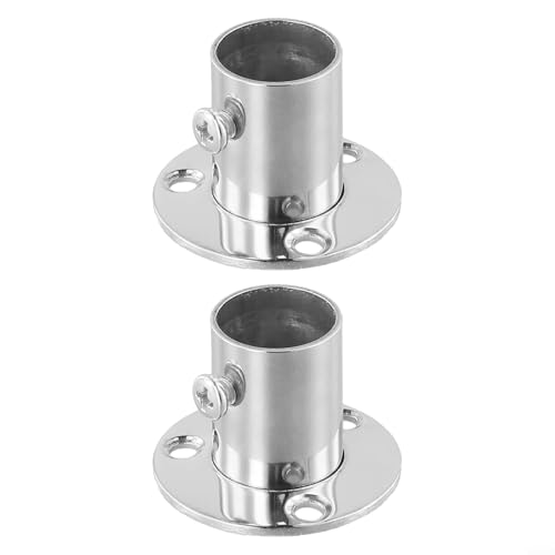 Edelstahl-Schrankhalterung, Flansch-Endstütze für 19–32 mm Schienenstangen-Steckdose, 2 Stück für Kleiderstange und Handtuchstange im Badezimmer, Schlafzimmer, Küche (19 mm) von Yuanpgky