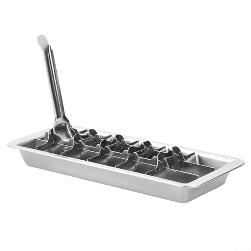 Eiswürfelform aus Edelstahl mit 18 Schlitzen und einfachem Entriegelungshebel, Metallformen für schnelles Einfrieren und einfache Reinigung, ideal für Partys, Zuhause, Schlafsäle von Yuanpgky